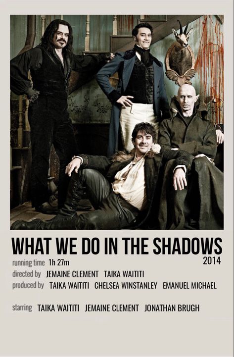 minimal polaroid movie poster for what we do in the shadows What We Do In The Shadows Movie Poster, What We Do In Shadows, What We Do In The Shadows Outfits, What We Do In The Shadows Film, What We Do In The Shadows Movie, What We Do In The Shadows Poster, What We Do In The Shadows Aesthetic, What We Do In The Shadows, Polaroid Movie Poster