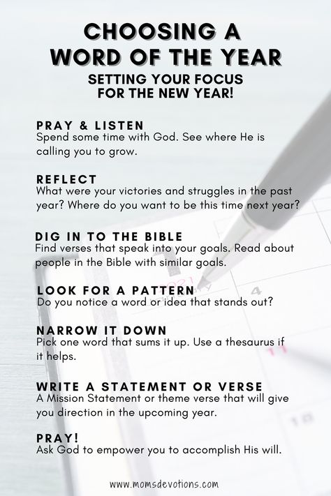 Are you a New Year’s Resolution maker? Do you make yourself a promise at the beginning of each year and hope you'll stick to it? That used to be me. Recently I adopted the “Word of the Year” approach instead. Spending the year focusing on one word that sums up my goals is empowering. It is about not just changing my behavior; but changing my mindset. Read more about the process I use to choose my Word of the Year. Our Hope Is Not In The New Year But, Word For The New Year Ideas, Focus Words For 2023, New Years Resolution List Christian, New Years Scripture Quotes, New Year Resolution Ideas Christian, 2024 Godly Goals, Get Ready For The New Year, New Year Word Of The Year