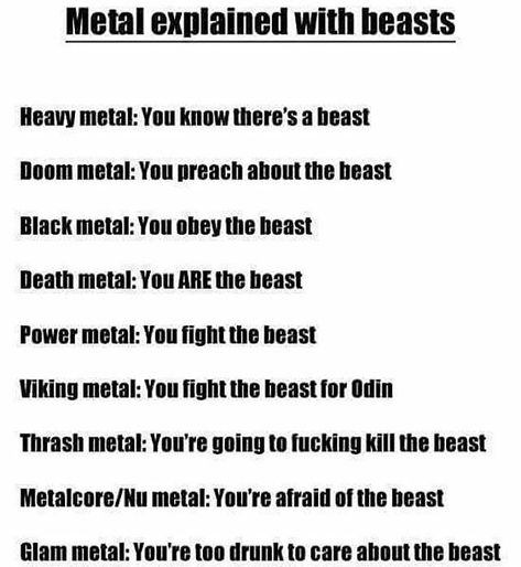 Types Of Metal Music, Metal Songs Spotify, Power Metal Aesthetic, Thrash Metal Aesthetic, Best Metal Songs, Breakdown Quotes, Metal Quotes, Heavy Metal Songs, Metalhead Fashion