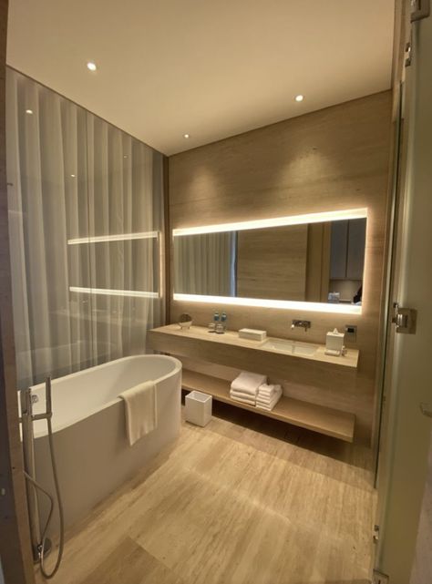 Edition Hotel Bathroom, Hotel Inspired Bathroom Luxury, The Dubai Edition Hotel, Luxury Hotels Room, Hotel Aesthetic Bathroom, Edition Hotel Room, Dubai Houses Interiors, Dubai Hotel Room Luxury, Dubai Homes Interior Design