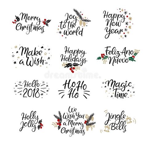 Natal, Nails Happy New Year, Card Graphic Design, Calligraphy Christmas Cards, Christmas Gift Certificate Template, Merry Christmas Calligraphy, Hand Lettered Christmas, Merry Christmas Gift Tags, Postcards Vintage