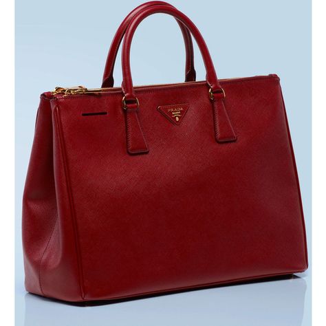 Prada Tote ($1,960) found on Polyvore Prada Handbags, Prada Red, Red Leather Bag, Prada Tote, Prada Saffiano, Red Tote, Briefcase For Men, Red Handbag, Red Bags