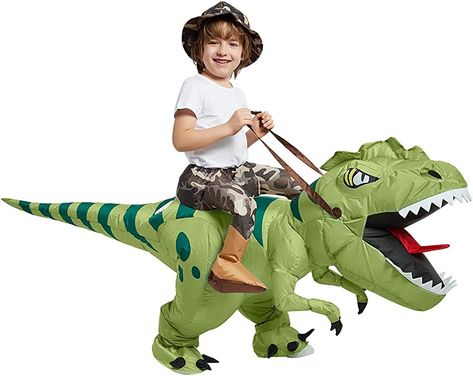 Amazon.com: One Casa Inflatable Dinosaur Costume Riding T Rex Air Blow up Funny Fancy Dress Party Halloween Costume for Kids 4-6 Yrs : Clothing, Shoes & Jewelry Inflatable T Rex Costume, Kids Dinosaur Costume, Funny Fancy Dress, Halloween Outfits For Kids, Dinosaur Halloween Costume, Halloween Costume For Kids, Inflatable Dinosaur Costume, Rex Costume, Inflatable Dinosaur