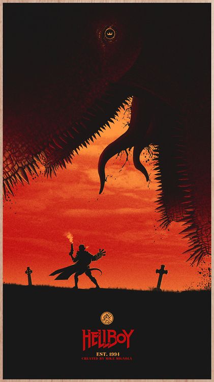 Hellboy - Matt Ferguson Matt Ferguson, Mignola Art, Mike Mignola, Anniversary Art, Screen Print Poster, Cinema Posters, Geek Art, Alternative Movie Posters, Film Art