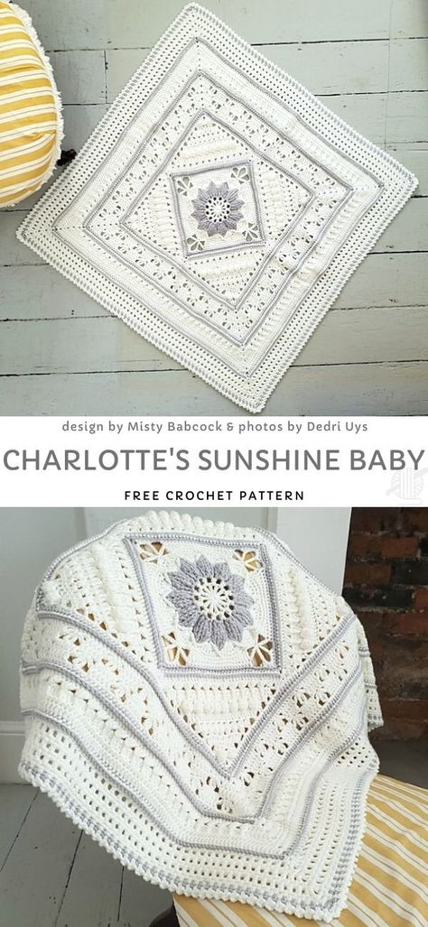 Charlotte Square Ideas Free Crochet Pattern | Pattern Center Crochet Squares, Granny Square Haken, Vintage Baby Blanket, Crochet Baby Blanket Pattern, Haken Baby, Crochet Baby Blanket, Baby Blanket Pattern, Baby Blanket Crochet Pattern, Crochet Square