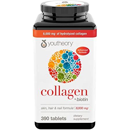 Amazon.com: Youtheory Collagen with Vitamin C, Advanced Hydrolyzed Formula for Optimal Absorption, Skin, Hair, Nails and Joint Support, 290 Supplements Youtheory Collagen, Ligaments And Tendons, Collagen Benefits, Vital Proteins, Collagen Protein, Hydrolyzed Collagen, Collagen Peptides, Vitamins & Supplements, Skin Elasticity