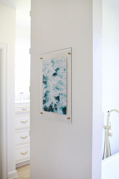 How to make an acrylic frame! via A Beautiful Mess Plexiglass Frames, Unique Framing, Floating Acrylic Frame, Acrylic Picture Frames, Floating Picture Frames, Frame Diy, Acrylic Frame, Diy Picture Frames, A Beautiful Mess