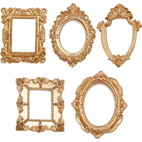 PRICES MAY VARY. High quality materials: These mini photo frames are made of resin material, sturdy and easy to clean, with a metal surface and delicate texture, making them an ideal choice for showcasing jewelry and nail decoration. They are a great pose tool for photography Add elegance: These antique photo frames are decorated with Baroque style carvings, highlighting an elegant and rustic atmosphere that can add a touch of elegance and artistic beauty Applicable to: These retro photo frames Photo Frame Style, Antique Photo Frames, Mini Photo Frames, Wedding Picture Frames, Vintage Picture Frames, Retro Photo, Hotel Decor, Photo Picture Frames, Mini Photo