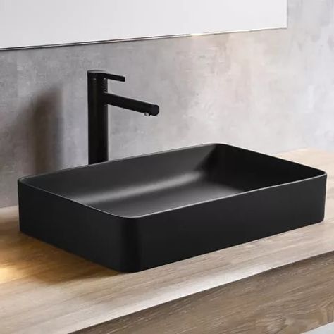 Rectangle Bathroom Sinks Art Ceramic Vessel Washing Basin Bowl For Bathroom Or Balcony Restoring Ancient Ways Sink With tap|Bathroom Sinks| - AliExpress Black Sink And Toilet Bathroom, Black Bathroom Sink Ideas, Bathroom Bowl Sink Ideas, Black Wash Basin, Black Sink Bathroom, Black Washbasin, Wash Basin Ideas, Ways To Elevate Your Home, Powder Room Modern