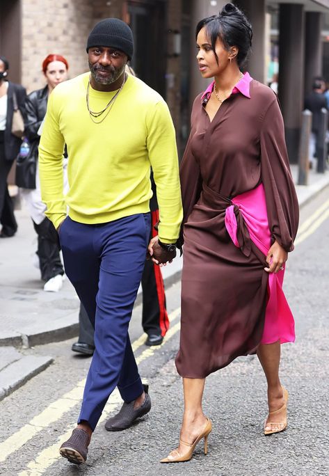 Idris Elba And Sabrina Dhowre, Sabrina Elba Style, Idris Elba Style, Idris Elba Wife, Couple Swag, Sabrina Elba, Maya Henry, Cogic Fashion, Film Event