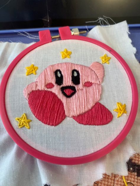 Embroidery Designs, Cross Stitch, Splatoon Embroidery, Kirby Embroidery, Embroidery Inspiration, Splatoon, Kirby, Art Ideas, Hobbies