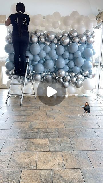Party Backdrop Without Balloons, 8ft Balloon Garland, Senior Balloon Arch, Balloon Covered Ceiling, Store Front Balloon Garland, Balloon Arch Inspiration, How To Make A Half Balloon Arch, Displaying Photos At A Party, How To Do A Balloon Wall