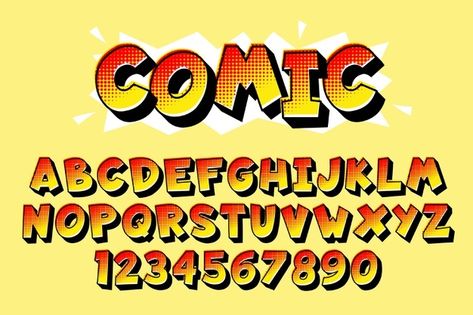 Comic Book Font Alphabet, Comic Font Alphabet, Easy Graffiti Letters, Comic Typography, Letras Comic, Batman Characters, Name Paintings, Graffiti Text, Comic Text