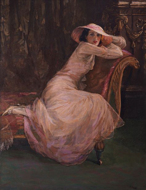 Gods and Foolish Grandeur: Ladies of leisure, at leisure - a selection of paintings by Sir John Lavery John Lavery, Irish Painters, Pink Antique, Portrait Oil Painting, Art Advisor, Pink Painting, Figurative Artwork, Irish Art, Woman Portrait