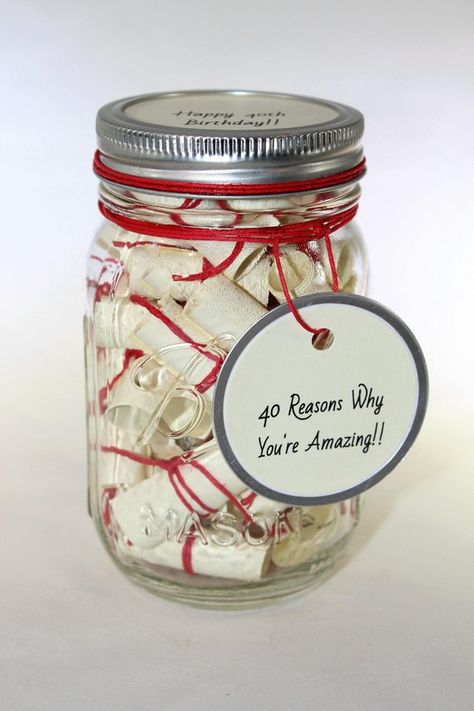 This Message Filled Love Jar is just one of the custom, handmade pieces you'll find in our home & living shops. Mason Jar Gifts, Presente Diy, Love Jar, Love Wishes, 80th Birthday Party, Gifts For Boyfriend, Cadeau Diy, 60th Birthday Party, Diy Gifts For Boyfriend