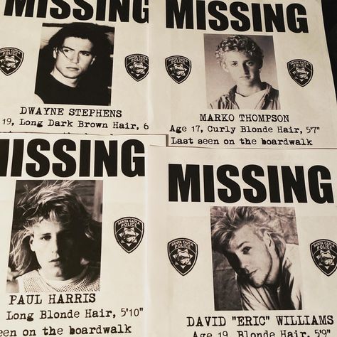 The Lost Boys Missing Posters. 8.5”x11” The Lost Boys Aesthetic, The Lost Boys Poster, Lost Boys Tattoo, Coffin Vampire, Brooke Mccarter, Glass Coffin, Boys Aesthetic Outfits, Lost Boys Movie, The Lost Boys 1987