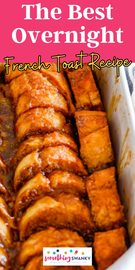 Over Night French Toast Casserole With French Bread, French Bread Overnight French Toast, 12 Hour French Toast, French Bread French Toast Bake, Over Night French Toast Recipe, French Toast With Baguette, Christmas French Toast Bake, French Toast Overnight Bake, Easy Overnight French Toast Bake