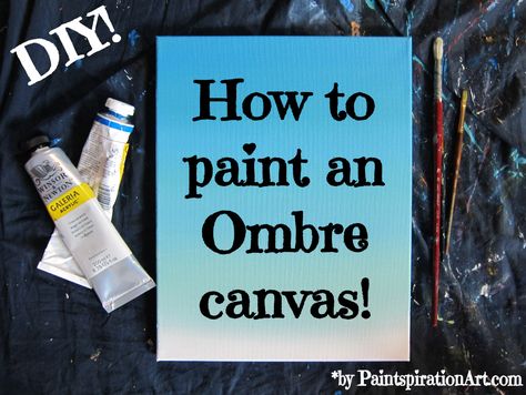 How to paint an ombre canvas painting in 5 minutes! Quick and easy painting idea for backgrounds! Canvas Quotes, Ombre Canvas Painting, Quote Painting, Canvas Diy, Diy Ombre, Painting Quotes, Painting Idea, Easy Painting, Canvas Painting Diy