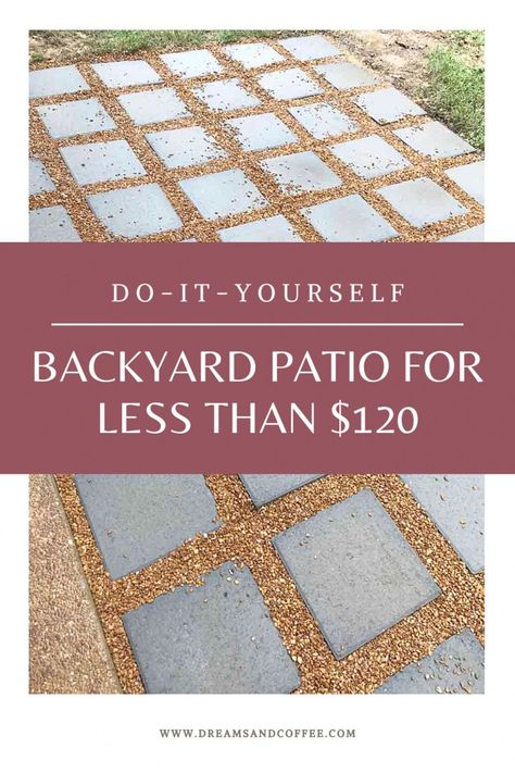 Pavers Diy, Diy Patio Pavers, Easy Patio, Outdoor Patio Diy, Pavers Backyard, Diy Backyard Patio, Cheap Patio, Budget Patio, Patio Flooring