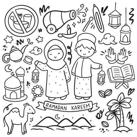 Kawaii, Ramadan Blessings, Poster Ramadhan, Kawaii Doodle, Eid Card Designs, Ramadan Kids, Ramadan Activities, Kids Planner, Ramadan Crafts