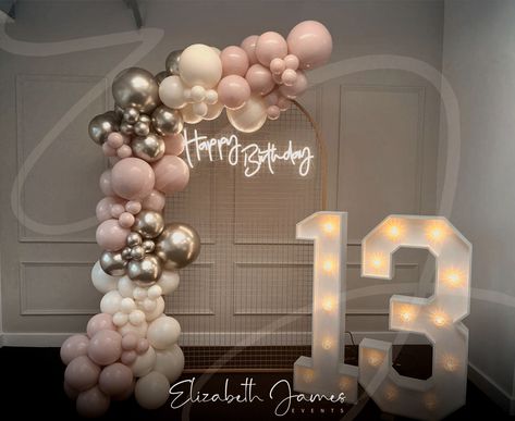 13 Light Up Numbers, Balloon Backdrop Decorations, 13 Birthday Backdrop, 13 Party Decorations, Birthday Theme Ideas 13, 13 Birthday Decor, 13 Birthday Decoration Ideas Girl, 13tg Birthday Ideas, 13tg Birthday