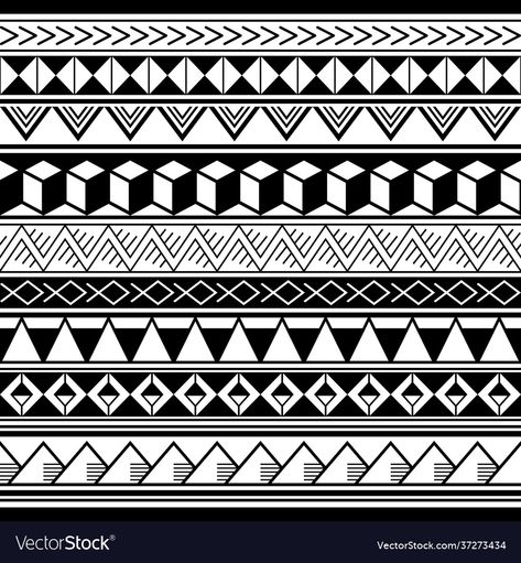 Black And White Traditional, Geometric Tattoo Pattern, Forearm Band Tattoos, Tattoo Techniques, Maori Tattoo Designs, Chinese Patterns, Line Art Design, Digital Borders Design, Band Tattoo