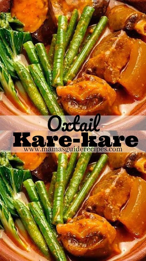 Essen, Kare Kare Recipe Philippines, Kare Kare Recipe, Pilipino Food Recipe, Phillipino Food, Easy Filipino Recipes, Philippine Cuisine, Philippines Recipes, Filipino Food Dessert