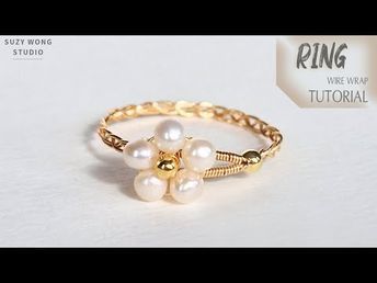 Flower Pearl Wire Wrap Ring Tutorial| Easy Ring| DIY Ring| DIY Jewelry| How to make - YouTube Diy Wire Rings Tutorial Easy, Simple Wire Rings, Wire Wrap Ring Tutorial, Wire Ring Tutorial, Handmade Rings Wire, Wire Rings Tutorial, Diy Wire Rings, Diy Wire Jewelry Rings, Wire Earrings Handmade