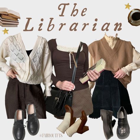 Nature, Studycore Outfit, Comfy Library Outfit, Spring Librarian Outfit, Outfits Inspired By Books, Librarian Core Aesthetic, Library Assistant Outfit, Barnes And Noble Outfit, Library Core Outfit