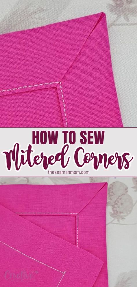 Patchwork, Couture, Sewing Mitered Corners, Quilt Corners, Sewing Tutorials Free, Quilt Binding, Techniques Couture, Quilting Rulers, Beginner Sewing Projects Easy
