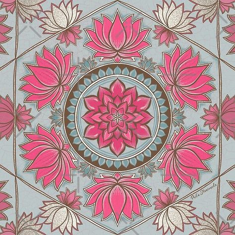 Lotus Flower Indian Art, Lotus Art Wallpaper, Lotus Pattern Wallpaper, Mandala Lotus Design, Indian Art Patterns, Mandala Indian Art, Lotus Indian Art, Indian Pattern Art, Indian Lotus Art