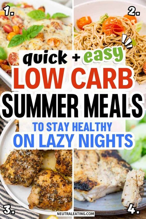 Looking for healthy summer dinner ideas that are low carb? We have the best keto meal ideas for beginners dinner that everyone will love! These quick dinner ideas for family are so easy to make. Give our low carb main dishes for dinner a try! Supper Ideas Keto Friendly, Keto Main Dishes For Dinner, Low Carb Light Dinner Ideas, Easy Light Dinners For Two, Carb Friendly Dinner Ideas, Easy Meals For Diabetics Dinners, Summertime Keto Meals, Simple Keto Dinner Ideas, Simple Low Carb Dinner Ideas