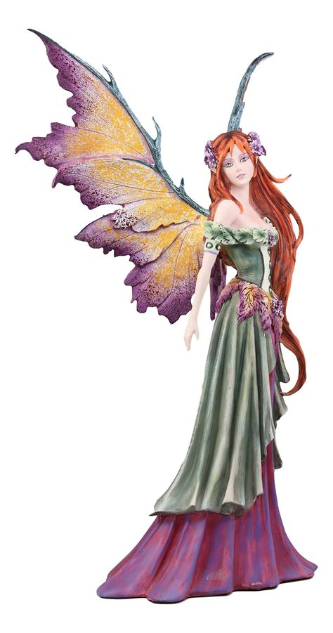 PRICES MAY VARY. This Summer Queen Fairy By Amy Brown Statue measures 18.5" tall, 13.25" wide and 9" deep approximately. The sculpture weighs about 4 pounds. This Summer Queen Fairy By Amy Brown Statue is made of designer composite resin, hand painted and polished individually. What a stunning masterpiece, birthed from the mind of Amy Brown. Fantasy watercolorist Amy Brown takes her viewers to an enchanted land filled with playful fairies, gothic beauties and whimsical dragons. Each wonderous pa Figurine, Fae Magic, Earth Elemental, Magic Decor, Amy Brown Fairies, Garden Fairies, Decor Statue, Fantasy Garden, Summer Fairy
