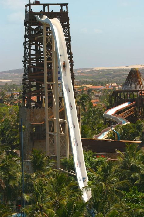 The world’s tallest water slide, Insano, Fortaleza, Brazil. Cool Water Slides, Big Water Slides, Wild Waters, Parc D'attraction, Beach Park, Kamikaze, Waterpark, Water Slide, Water Slides