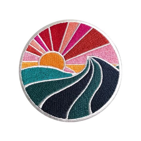 PatchClub Wave and Sun, Aesthetic Colorful Ocean Patch, 2-3 inches - Fully Embroidered Cool Iron On/Sew On Patches ✔ TOP QUALITY: 100% Embroidered, Colorful and Long Lasting. ✔ PERFECT SIZE: 2 or 3 inches. Ideal for all outdoors lovers! ✔ EASY TO APPLY: Iron On Easily in 15 seconds, or Sew On ✔GREAT GIFT: It will look awesome on your backpack, bags, jacket, or other pieces of clothing! Instructions to Iron the Patch On: 1. Spray water on the back of embroidery 2. Place embroidery on garment 3. S Patch Aesthetic, Stitch Patch, Sun Aesthetic, Smiling Sun, Patch Top, Christian Friends, Patch Design, Embroidery Patches, Stain Glass