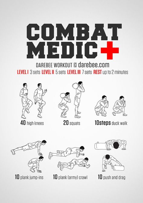 Combat Medic Workout Military Fitness, Firefighter Workout, Superhero Workout, Military Workout, Combat Medic, Spring Into Action, Military Training, Man Down, Aerobic Exercise