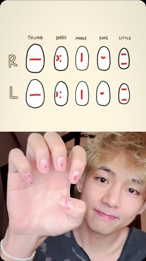 Txt Nails Designs Loser Lover, Kpop Idol Nails, Army Nails, K Pop Nails, Idol Nails, Lukisan Comel, Bakal Suami, Bts Tattoos, Korean Nails