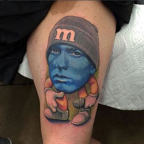 Really Bad Tattoos, Eminem Tattoo, Horrible Tattoos, Terrible Tattoos, M Tattoos, Tattoos Mandala, Epic Tattoo, 4 Tattoo, Tattoos Geometric