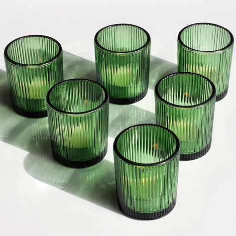 PRICES MAY VARY. [Classy Ribbed Candle Holders]: ribbed texture on the surface enhance the aesthetic appeal of the tealight candle holder and diffuses the tea lights from the candle inside, the romance vibe created by the votive holder attracting guests to touch [Green Centerpiece Table Decorations]: forest green color is stunning spring centerpieces for tables, the votives tealights candle holder widely use on wedding reception, bridal shower, theme party, birthday dinner, friends/family gather Vintage Glass Candle Holders, Green Candle Holders, Glass Tealight Candle Holders, Glass Votive Candle Holders, Glass Votive Holders, Large Candle Holders, Glass Tea Light Holders, Tealight Candle Holder, Green Candle