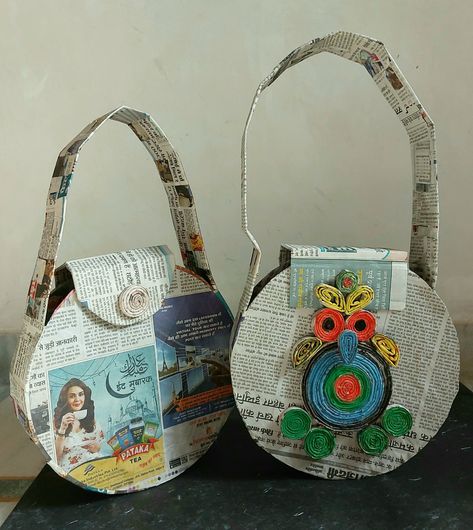 #DIY #Handbag #Bestoutofwaste Hello Everyone, I hope you all are doing well. In today’s tutorial I am going to make trendy Handbag, an easy DIY up cycle project. This is the best example of Best out of waste. I have used newspaper and a cardboard box to make this strong and spacious handbag that can be carried anywhere from party to a shopping trip. I am sure you love this DIY up cycle trendy handbag. Upcycling, Project From Recycled Materials, Diy Crafts Using Recycled Materials, Recycled Waste Art, Bag From Recycled Materials, Bags Made From Recycled Materials, Accessories Made From Recycled Materials, Eco Diy Projects, Best Out Of Waste Project