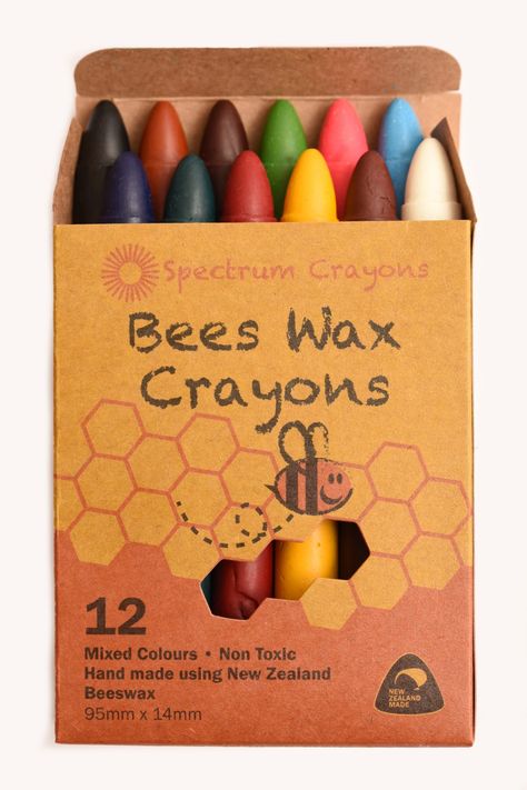 NZ Beeswax Crayons New Zealand, Beeswax Crayons, Bee Wax, Wax Crayons, Display Boxes, Crayon, Color Mixing, Markers, Bee