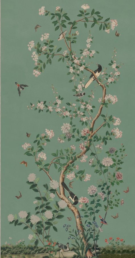 About our chinoiserie wallpapers — Allyson McDermott Chinese Wallpaper, Blue Antique, Garden Wallpaper, Chinese Design, Chinoiserie Wallpaper, Chinese Garden, Antique Blue, Bathroom Wallpaper, Wallpaper Designs