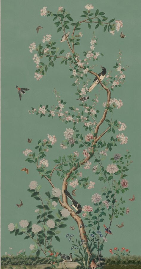 About our chinoiserie wallpapers — Allyson McDermott Chinese Wallpaper, Blue Antique, Chinese Design, Chinoiserie Wallpaper, Chinese Garden, Wallpaper Trends, Wedding 2024, Wallpaper Designs, Bathroom Wallpaper