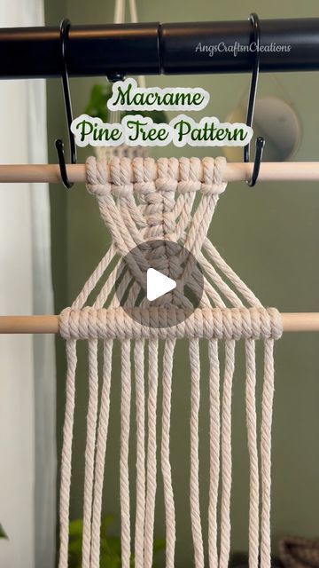 Easy Macrame Wall Hanging, Pine Tree Pattern, Macrame Tutorials, Macrame Knots Tutorial, Knots Tutorial, Macrame Patterns Tutorials, Macrame Decor, Tree Pattern, Macrame Tutorial