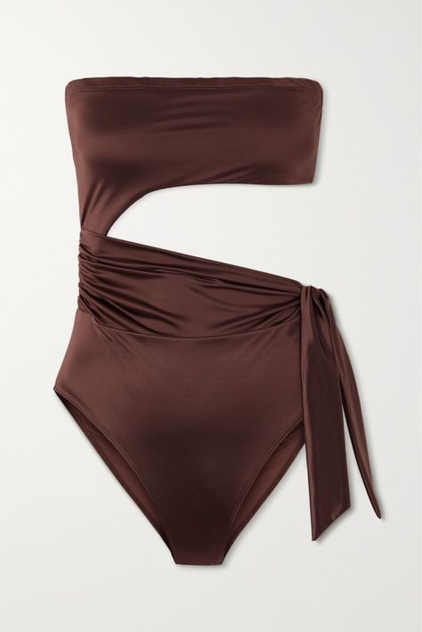 Swimwear 2024 | The Thrill of the hunt Short Dress Summer, American Swimsuit, Baithing Suits, Swimwear 2024, Brown Swimsuit, Brown One Piece, Cutout Swimsuit, Beautiful Bathing Suits, Strapless Bathing Suits