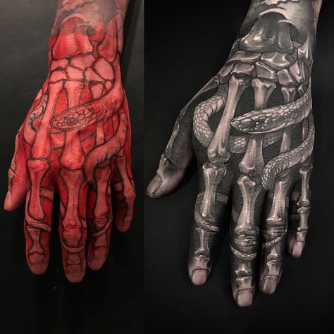 10.6k Likes, 180 Comments - Gara (@gara_tattooer) on Instagram: “Done at @lighthouse_professional_tattoo” Skeleton Hand Tattoos, Tattoo Main, Full Hand Tattoo, Skeleton Hand Tattoo, Skull Realistic, Hand Tats, Original Tattoos, Hand Tattoos For Guys, Skeleton Hand