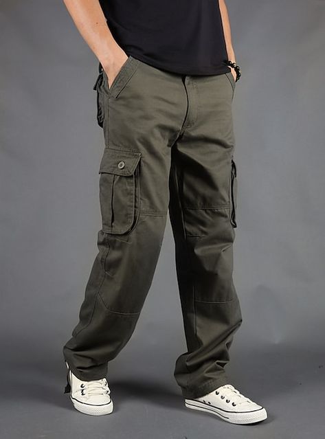 Season:Spring Fall; Gender:Men's; Style:Cargo,Basic; Elasticity:Inelastic; Occasion:Casual; Details:Without Lining; Fit Type:Regular Fit; Function:Comfort,Breathable,Moisture Wicking; Waistline:Mid Waist; Pattern:Solid Color; Design:Multiple Pockets,Pocket; Pants Type:Work Pants,Trousers,Tactical Cargo,Straight; Fly Type:Zipper; Front page:FF; Hips:; Length:; Waist:; Pants Length:Full Length Mens Outwear, Cargo Pants Style, Men's Cargo Pants, Tactical Cargo Pants, Fall Pants, Harajuku Streetwear, Tactical Pants, Mens Pants Fashion, Mens Cargo