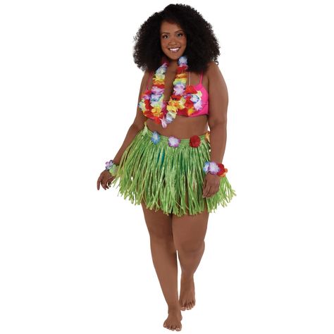 "Buy Summer Luau Large Adult Hula Skirt Kit at Michaels. com. Watch out, everyone will want to say \"aloha\" to the cutie wearing this Hula Skirt Kit. This kit has everything you need to create a fun and flirty hula girl costume. Watch out, everyone will want to say \"aloha\" to the cutie wearing this Hula Skirt Kit. This kit has everything you need to create a fun and flirty hula girl costume. The faux-grass skirt is lined with colorful hibiscus flowers that match the included lei and elastic w Hula Girl Costume, Hawaiian Party Outfit, Hawaii Theme, Hula Skirt, Grass Skirt, Faux Grass, Hawaiian Party, Hula Girl, Halloween 2023