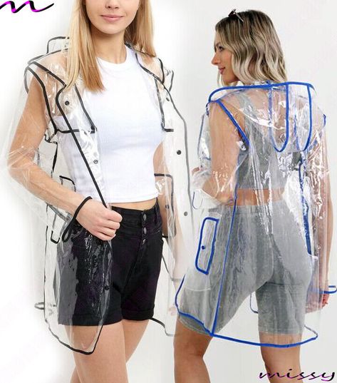 NEW Ladies WATERPROOF COAT Festival Transparent Rain Mac Jacket SIZE AVAILABLE IN SIZES-  S/M, L/XL BRAVE SOUL RAIN COAT SEE THROUGH DESIGN BOUND SEAMS BLACK/COBALT TRIMS FUNCTIONAL SIDE POCKETS POPPER FASTENINGS LONGER LENGTH 100% EVA WIPE CLEAN COLOURS MAY VARY DUE TO STUDIO LIGHTING About Us MISSY fashions specializes in Ladies and Girls clothing.  We have 29 years of retail experience.  We are proud to bring our presence online with the latest trends and fashions.  We have excellent customer support and we aim to provide an excellent service to all our customers.  Payment Method We accept PayPal payments Delivery Your bought item will be sent via Tracked delivery. We post the item(s) within 24 - 48 hours after receiving a cleared payment. If you are unable to receive your parcel for an Mac Jacket, Rain Mac, Rainwear Fashion, Rain Jacket Women, Waterproof Coat, Retail Experience, Brave Soul, Rain Coat, Studio Lighting