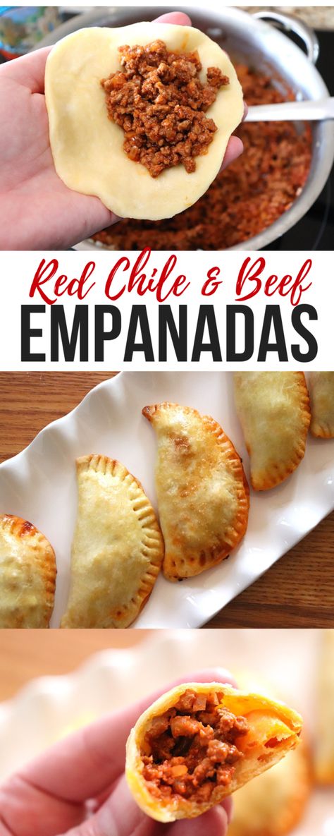 Red Chile Beef Empanadas - New Mexican Foodie Meal Ideas Mexican, Inexpensive Food Ideas, Authentic Mexican Empanadas Recipe, Mexican Food Dinner Party, Best Mexican Dishes, Easy Mexican Dinner Ideas, Christmas Mexican Food, Mexican Cooking Recipes, New Mexican Recipes